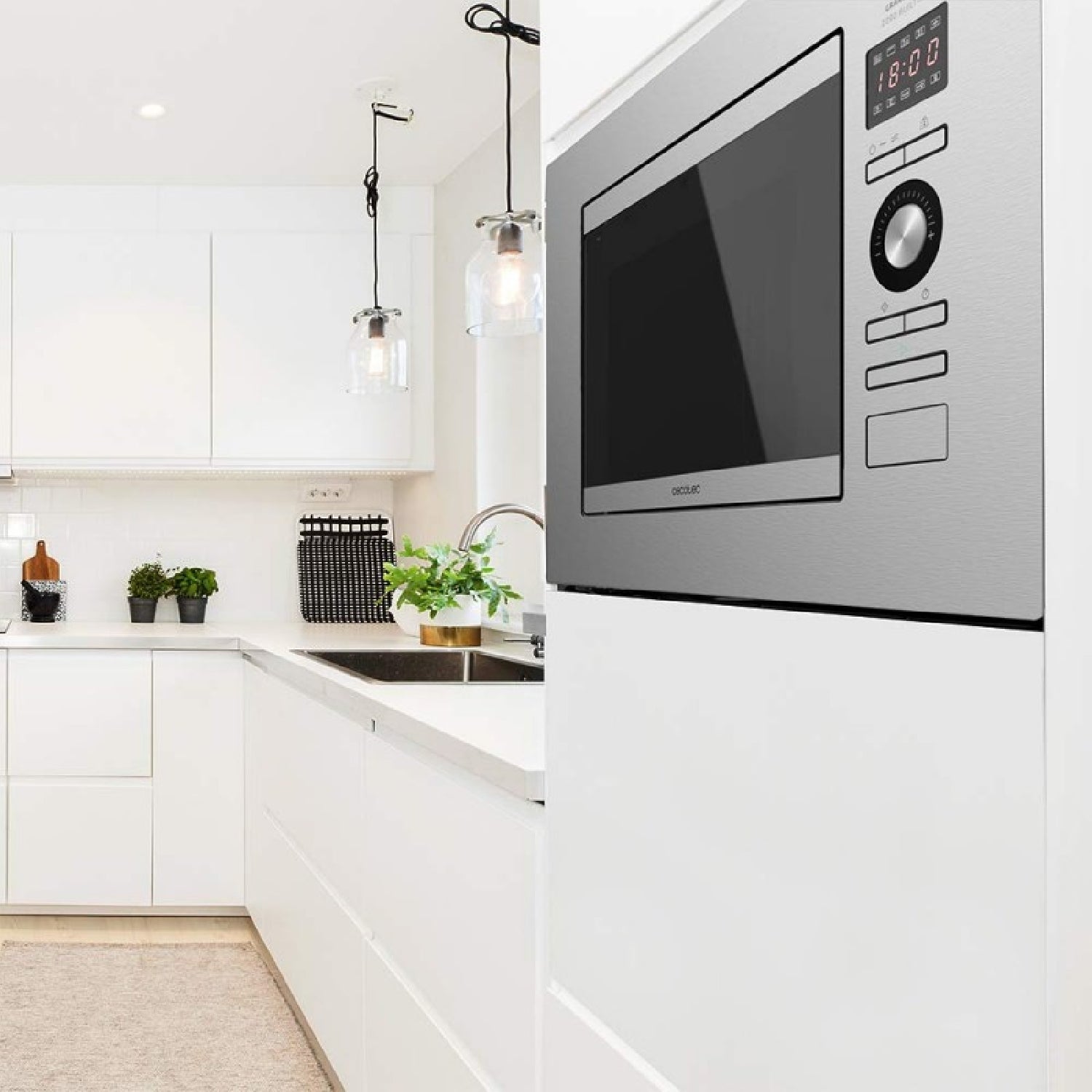 Microondas Encastrable Digital Grandheat 2090 Built-in Steel. 800w Potencia, Integrable, 20 Litros, Grill, 8 Funciones Preconfiguradas, Temporizador_4