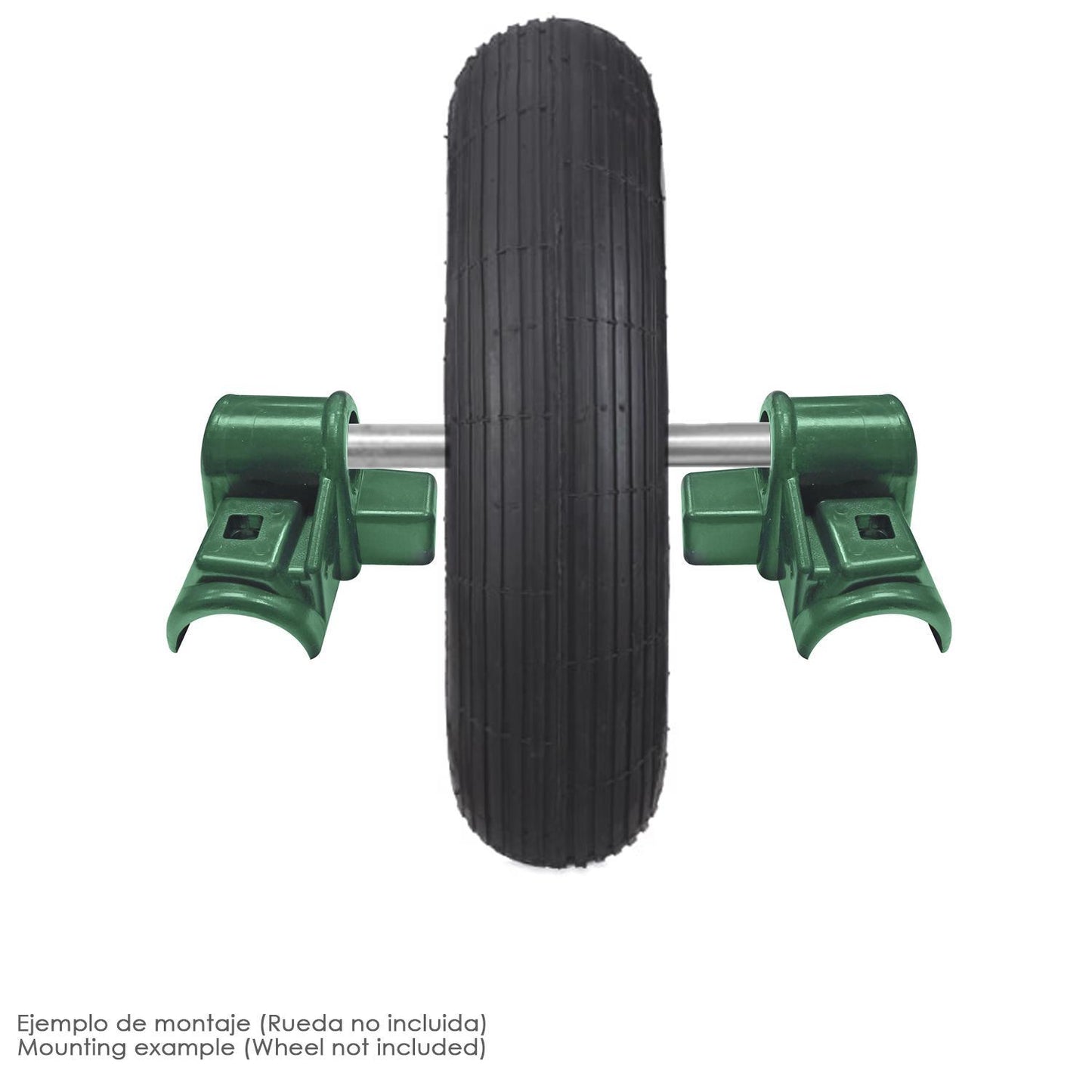 Cojinete Plastico Para Carretilla Obra Amarilla 1 Agujero (juego De 2 Piezas)