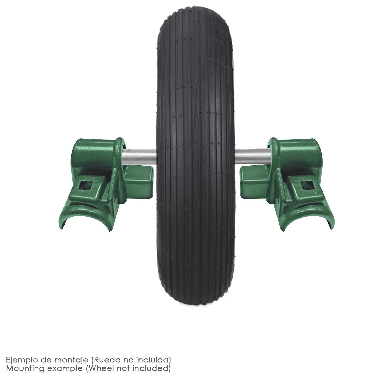 Cojinete Plastico Para Carretilla Obra Amarilla 1 Agujero (juego De 2 Piezas)