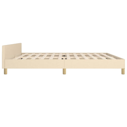 Estructura De Cama Con Cabecero De Tela Color Crema 200x200 Cm / Vetonek_1