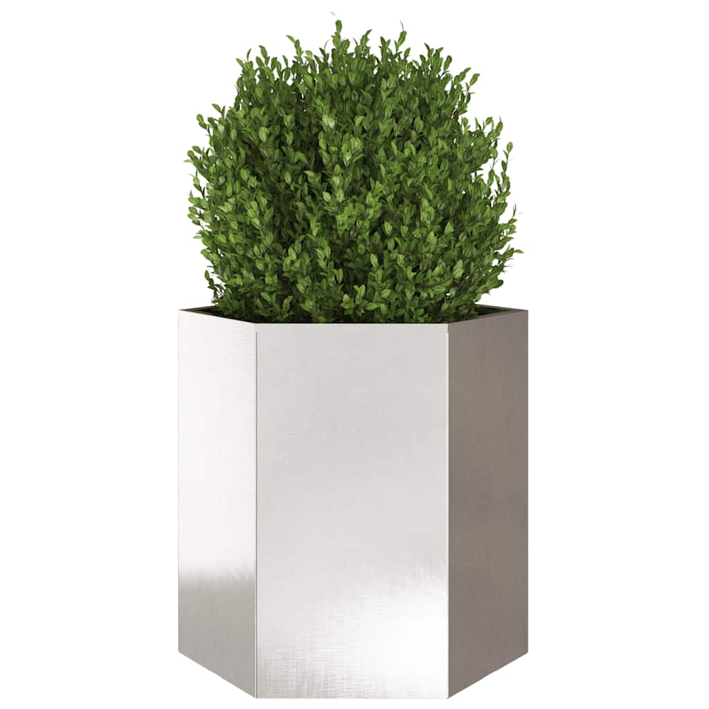 Jardinera Hexagonal Acero Inoxidable 46x40x45 Cm_2