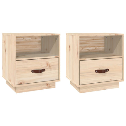 Mesitas De Noche 2 Uds Madera Maciza De Pino 40x34x45 Cm_0