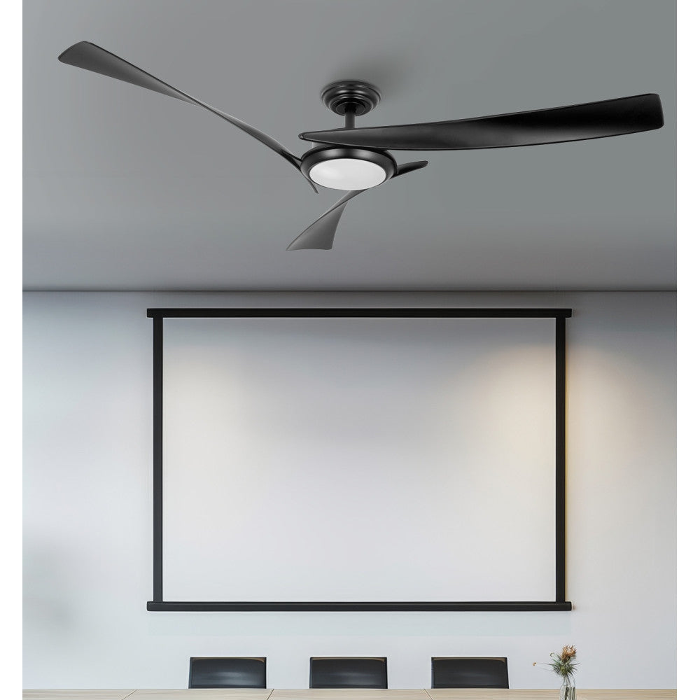 Ventilador Dc Tarento 24w Negro 3 Aspas 6vel. 132d 2424lm 3000k-6500k C/remoto, Reg. Intensidad, Timer, Mem._2