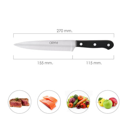 Cuchillo Grenoble Cocina Hoja Acero Inoxidable 17 Cm. Negro_1