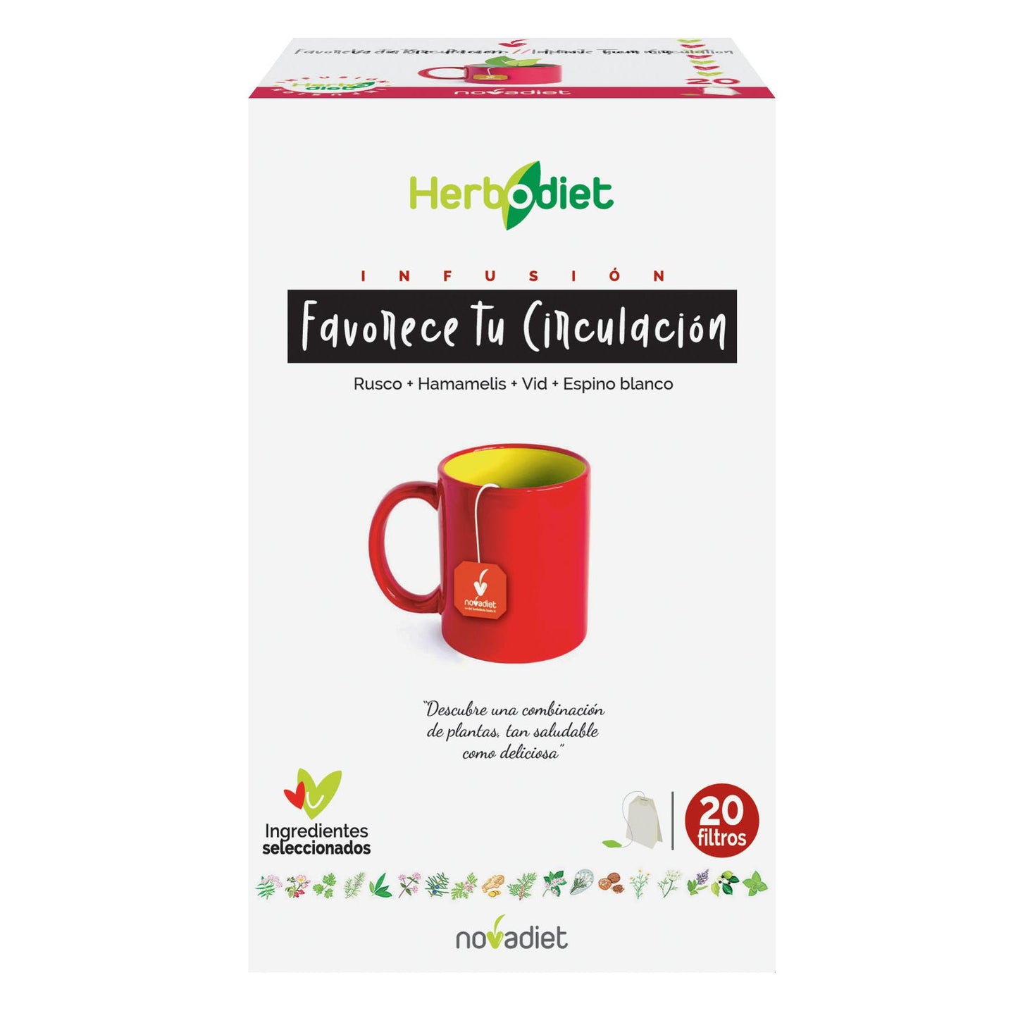 Herbodiet Favorece tu Circulación Novadiet, 20 bolsitas