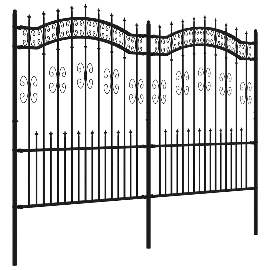 Valla De Jardín Con Punta De Lanza Acero Recubierto Negro 190cm / Vetonek_1