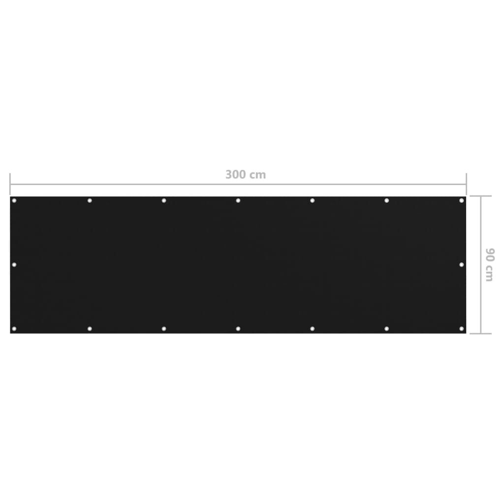 Vidaxl Toldo Para Balcón Tela Oxford Negro 90x300 Cm_2