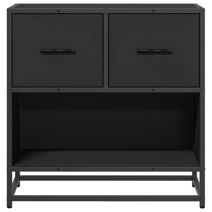 Mesilla De Noche Negra 60x31x60 Cm Madera Procesada Y Metal_3