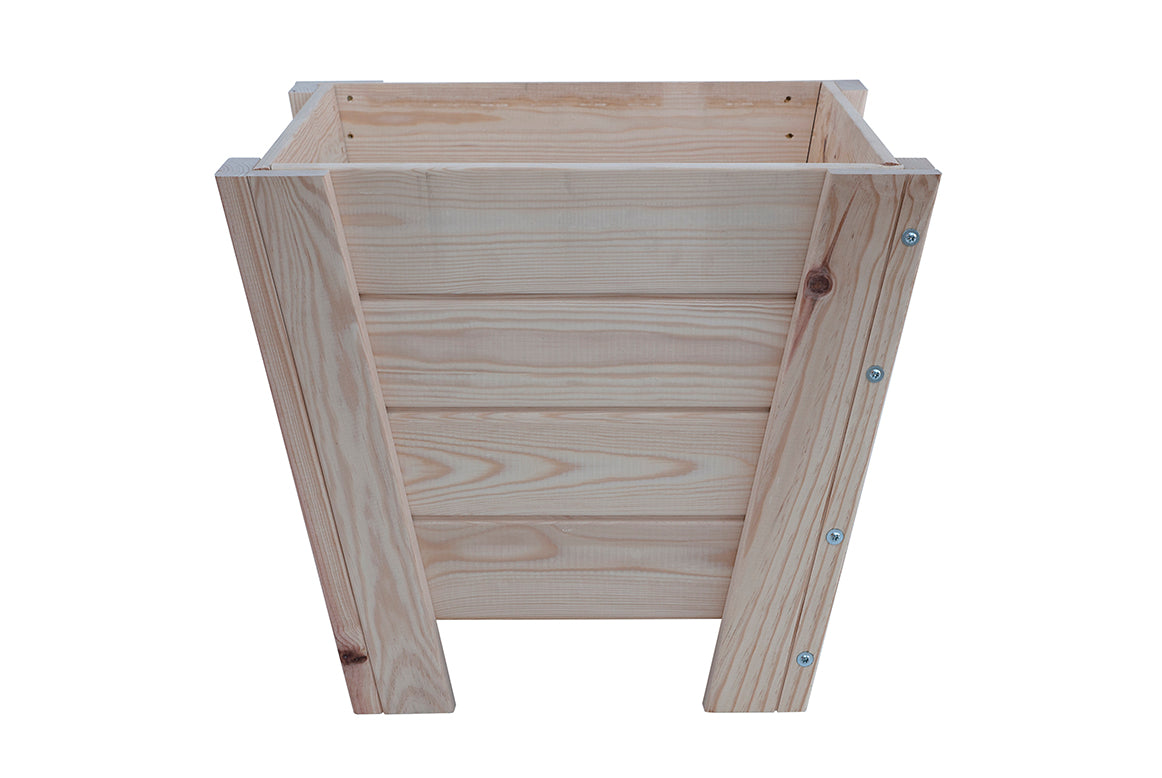 Macetero Abril Cuadrado De Madera Natural De 60 X 60 X 52 Cm 10° 90l, Para Interior, Incluye Bolsa Geotextil.._1