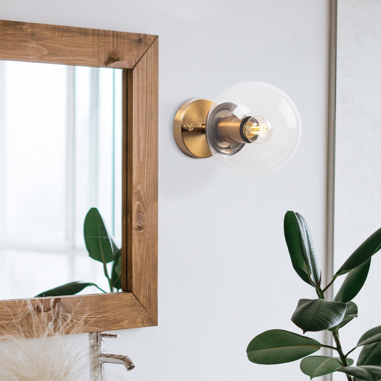 Aplique De Pared Bomba Transparente, Metal , Vintage, 15x15x24, Casquillo E14 Max 15 W_5