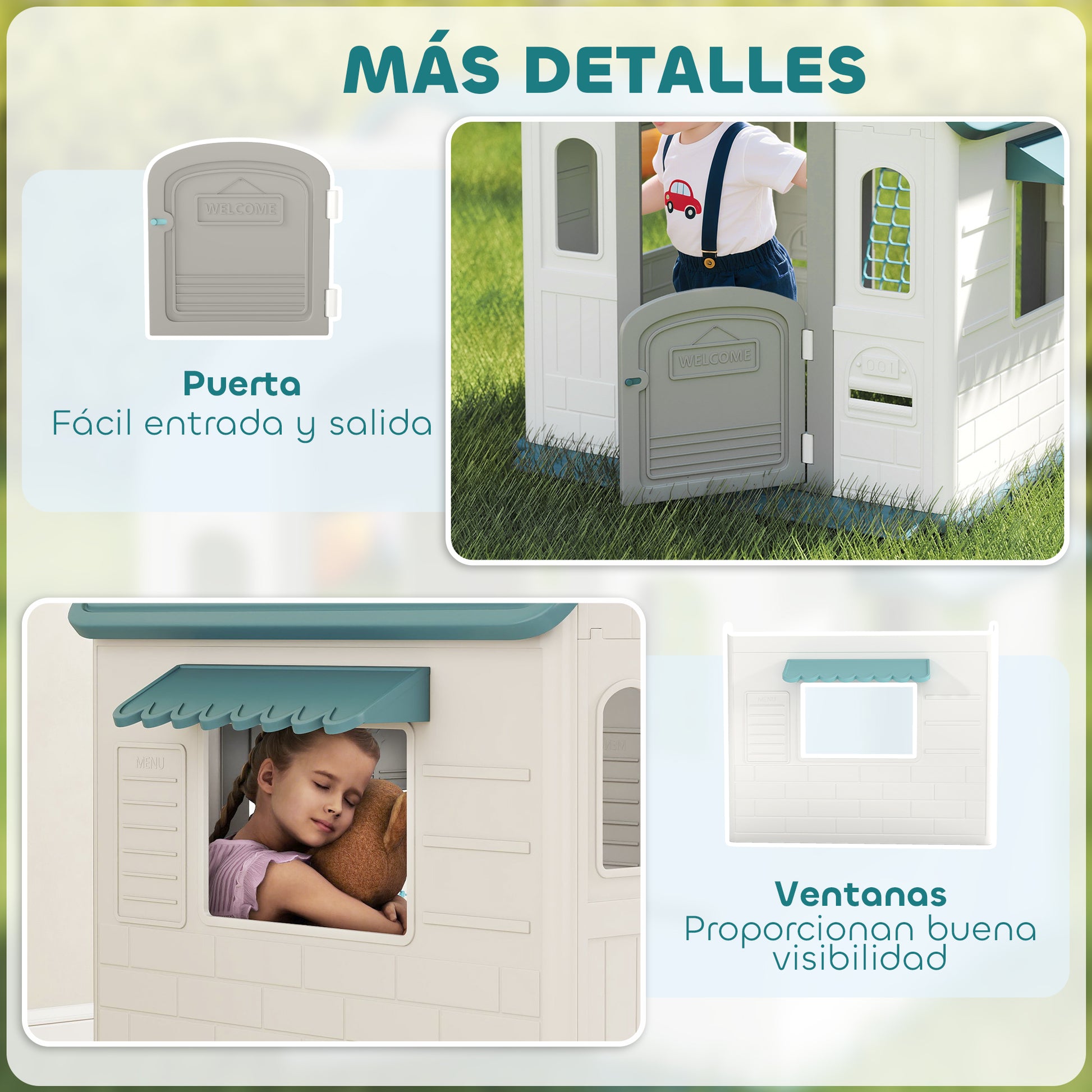 Aiyaplay Casita Infantil Exterior E Interior 5 En 1 Beige_5