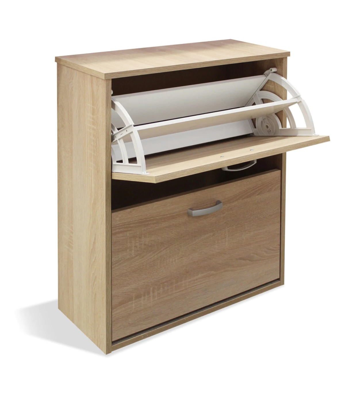 Mueble Zapatero Eco De 2 Puertas Acabado Roble Cambrian, 61 Cm(ancho) 74 Cm(altura) 25 Cm(_1