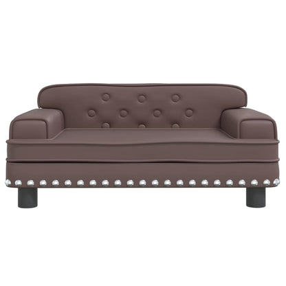 Cama Para Perros De Cuero Sintético Marrón 70x45x30 Cm / Vetonek_0