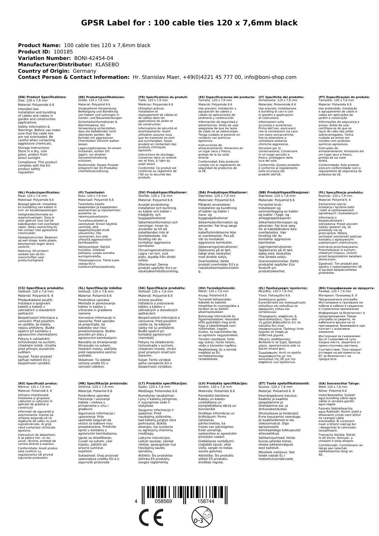 Bridas Reutilizables Negras: 100 Unidades, 120 X 7.6mm - Sujeción Segura Y Flexible