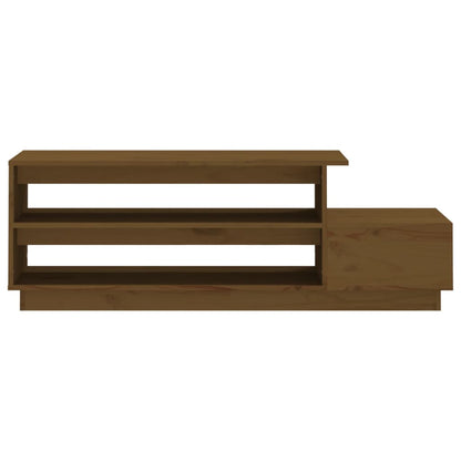 Mesa De Centro Madera Maciza De Pino Marrón Miel 120x50x40,5 Cm_3
