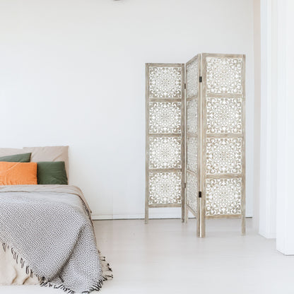 Wellhome Pantalla Madera Etnik Estampado Blanco