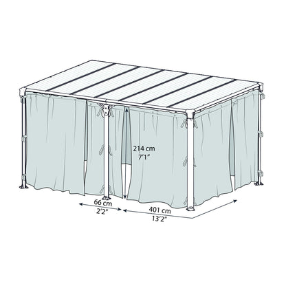 Set Mosquiteras para gazebo cenador Martinique 5000 + Milano 4300