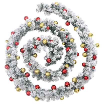 Vidaxl Guirnalda De Navidad Con Bolas Y Luces Led Pvc Verde 5 M_1