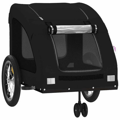 Remolque De Bicicleta Mascotas Hierro Tela Oxford Negro_4