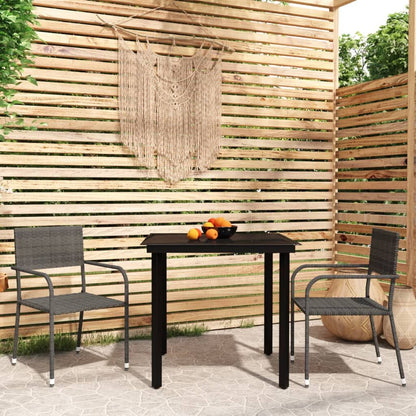Vidaxl Juego De Comedor Para Jardín 3 Piezas Gris_1
