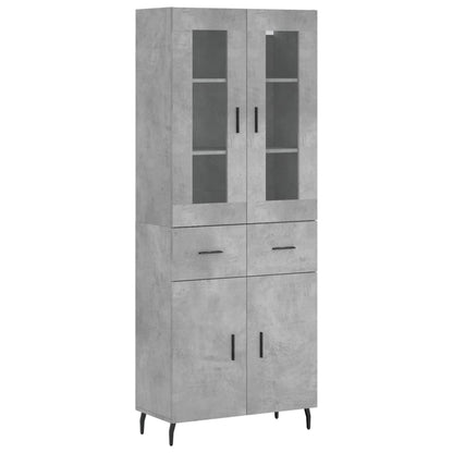 Aparador Alto Madera Contrachapada Gris Hormigón 69,5x34x180 Cm_1