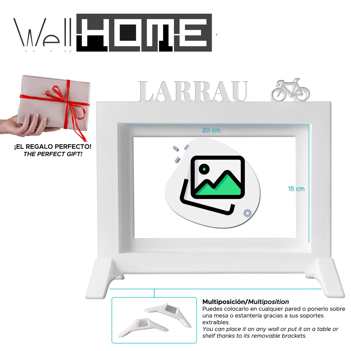 Wellhome - Marco Larrau Blanco 24x22,5 Cm Para Fotos 15x20 Cm_1