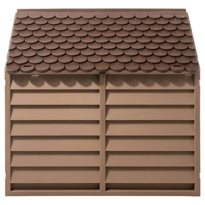 Vidaxl Caseta Para Perros Polipropileno Marrón 86x84x82 Cm_3