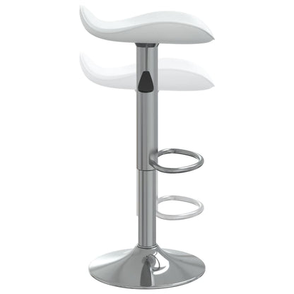 Taburete De Cocina De Acero Cromado Y Cuero Artificial Blanco_4