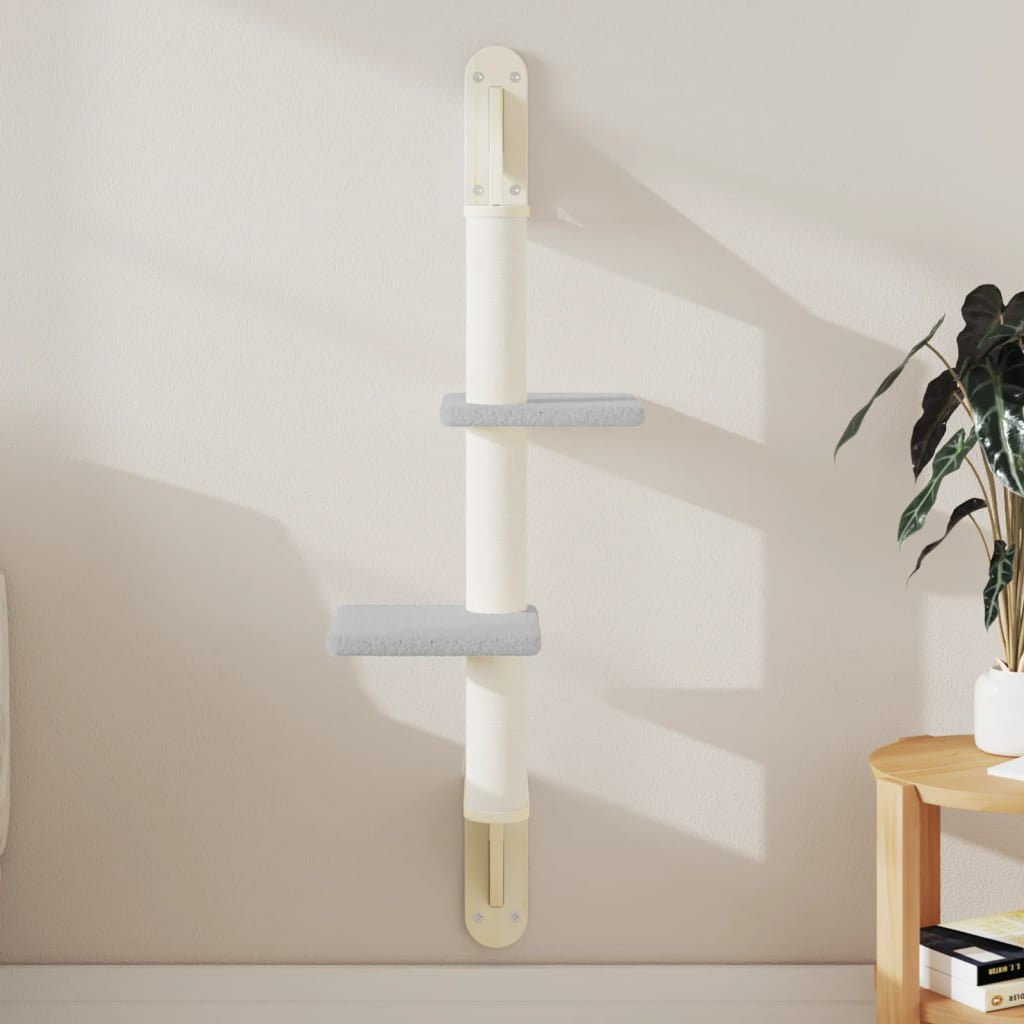 Vidaxl Árbol Rascador Para Gatos De Pared Gris Claro 108 Cm_1