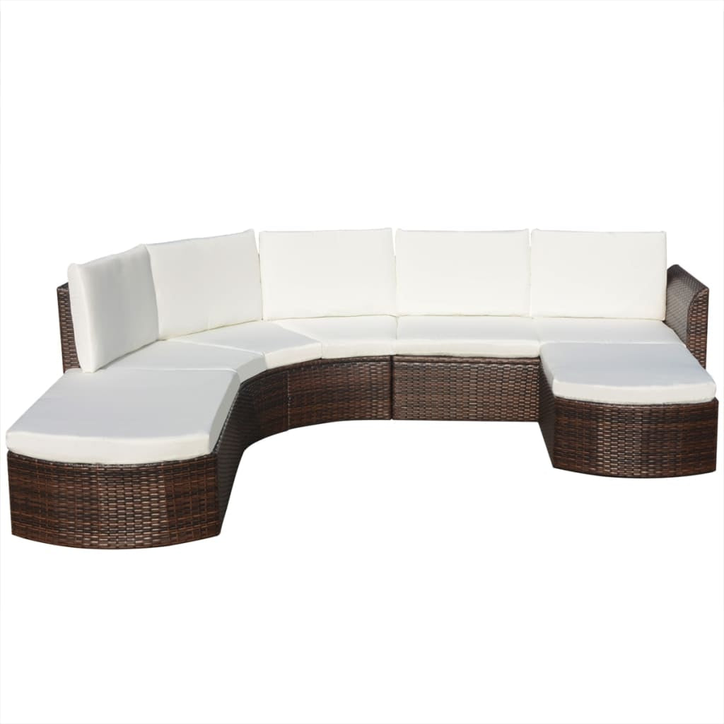 Vidaxl Set Muebles De Jardín 4 Piezas Y Cojines Ratán Sintético Marrón_1