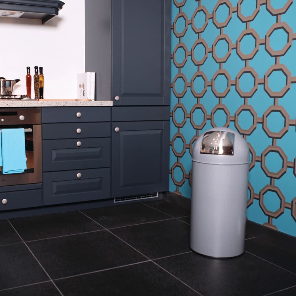 Eko Cubo De Basura Con Tapa De Empuje Push 40 L Gris Mate_1