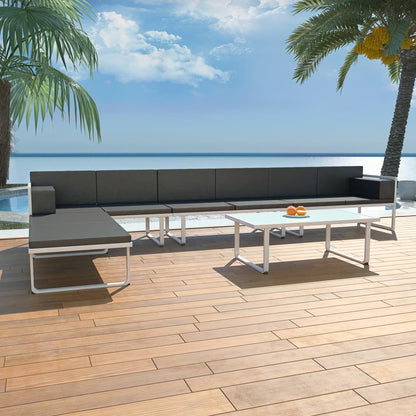 Vidaxl Set De Muebles De Jardín 5 Piezas Textilene Aluminio Negro_1