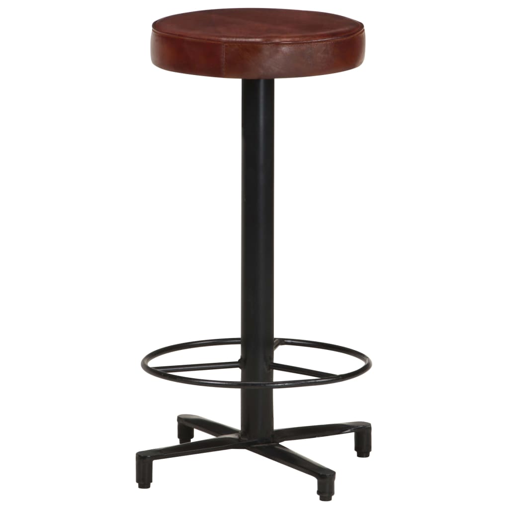 Taburetes De Barra De Cocina 2 Unidades Cuero Auténtico 66 Cm_0
