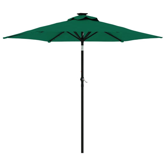 Vidaxl Sombrilla De Jardín Con Poste De Acero Verde 225x225x212 Cm_0
