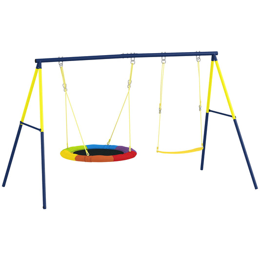 Aiyaplay Columpio Para Bebés Con 2 Columpios Cuerdas Ajustables Multicolor_0