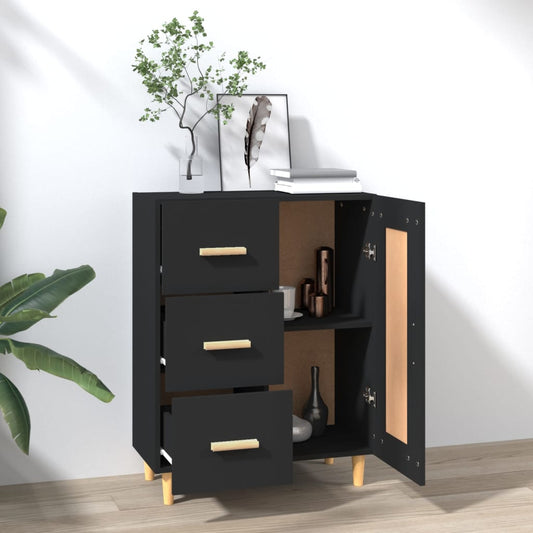 Aparador De Madera Contrachapada Negro 69,5x34x90 Cm / Vetonek_0