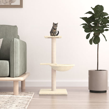 Rascador Para Gatos Con Postes De Sisal Color Crema 72 Cm_1