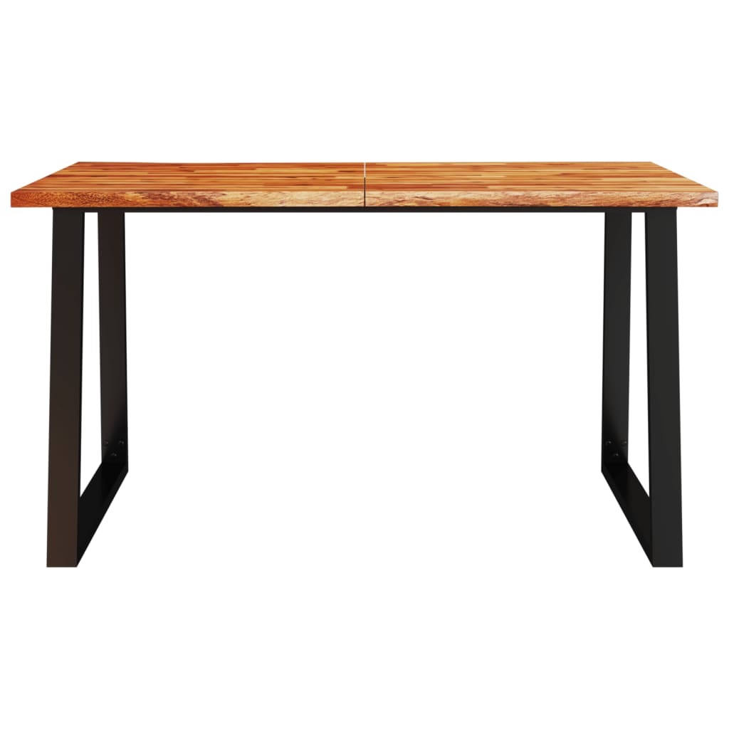 Mesa De Comedor Con Borde Vivo Madera Maciza Acacia 140x80x75cm_2