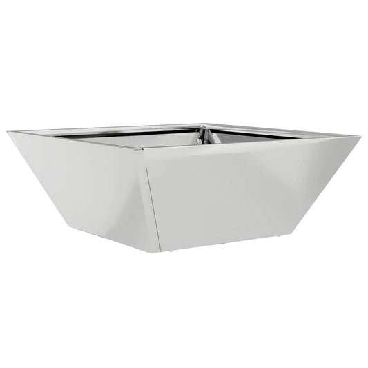Macetero De Jardín Plateado 40 X 40 X 15 Cm Acero Galvanizado_0