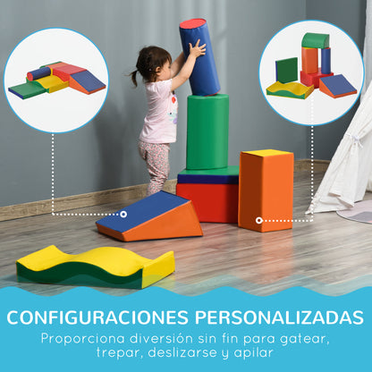 Homcom Juego De 7 Bloques De Espuma Para Niños De 1-3 Años Para Escalar Gatear_4