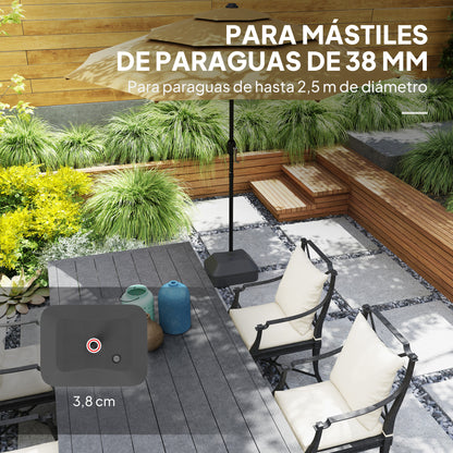 Outsunny Base Para Sombrilla Rellenable Con Agua 20l O Arena 24kg Negro_4