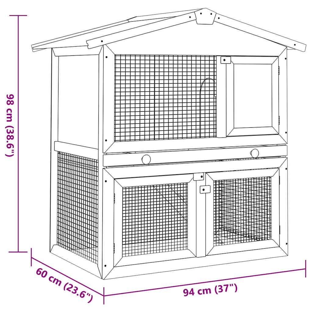 Vidaxl Casa De Animales Pequeños Jaula Conejera 3 Puertas Madera_2