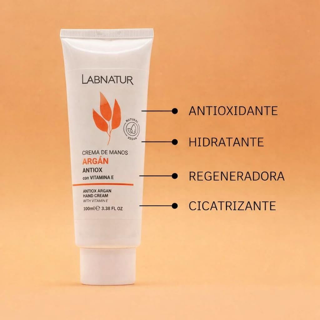 Crema de Manos de Argán Labnatur 100 ml | Karité, Urea y Vitamina E | Hidratación y Acción Antioxidante | Vegano_1