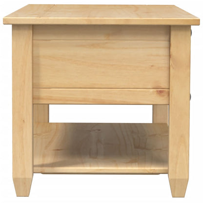 Mesa De Centro Cajones Corona Madera Maciza Pino 100x48x45 Cm_3