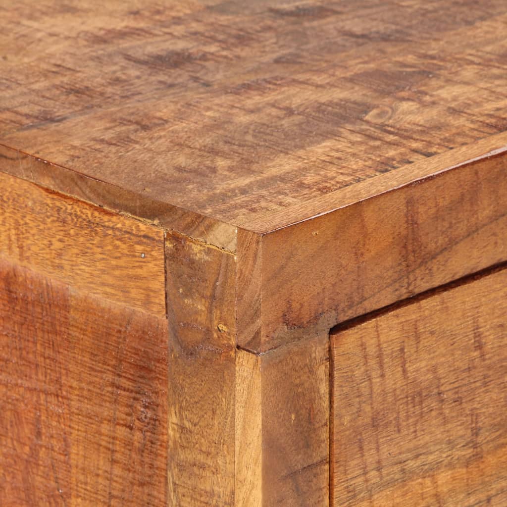 Mesa Consola Madera Maciza De Acacia Rugosa 120x32x80 Cm_4