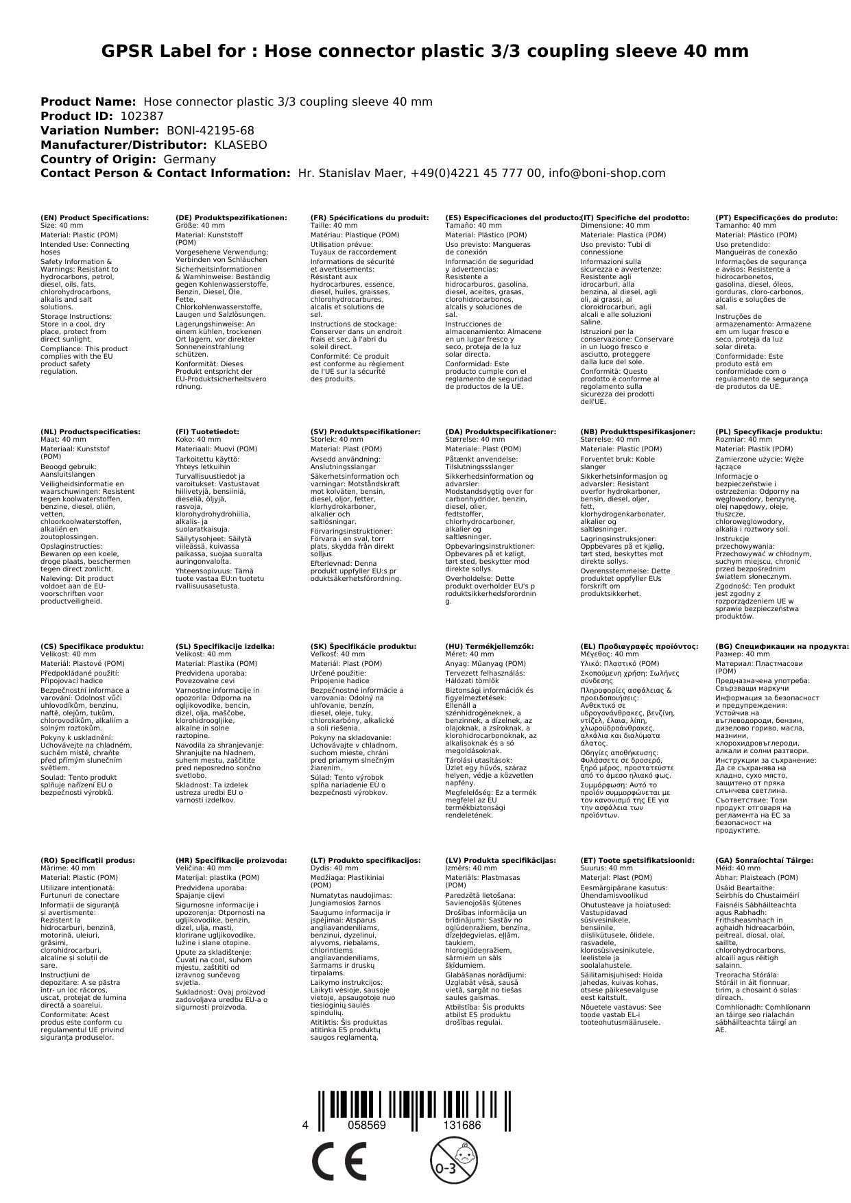 Conector De Manguera De Plástico 3/3 Acoplamiento Boquilla 40 Mm_1