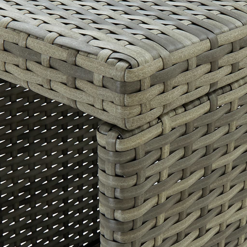 Mesa Bar Estante Almacenaje 120x60x110cm Ratán Sintético Gris_4