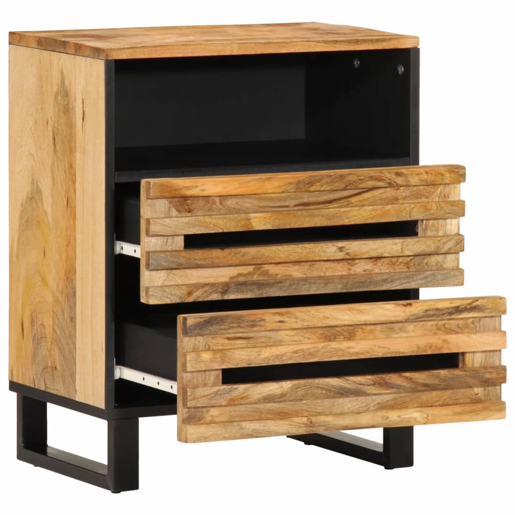 Mesita De Noche Madera Maciza De Acacia 50x34x62 Cm_1