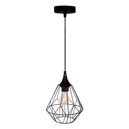 Wellhome Lámpara Techo Suspensión Metálico Negro D.19 H.27cm_0