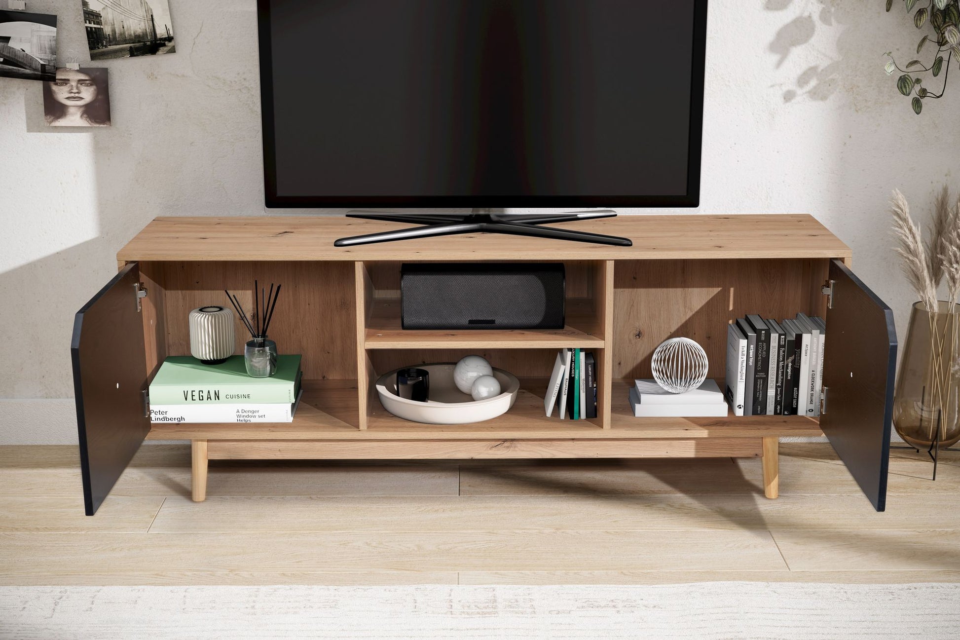 Mueble De Tv Moderno Y Funcional Modelo Wl6.817_4